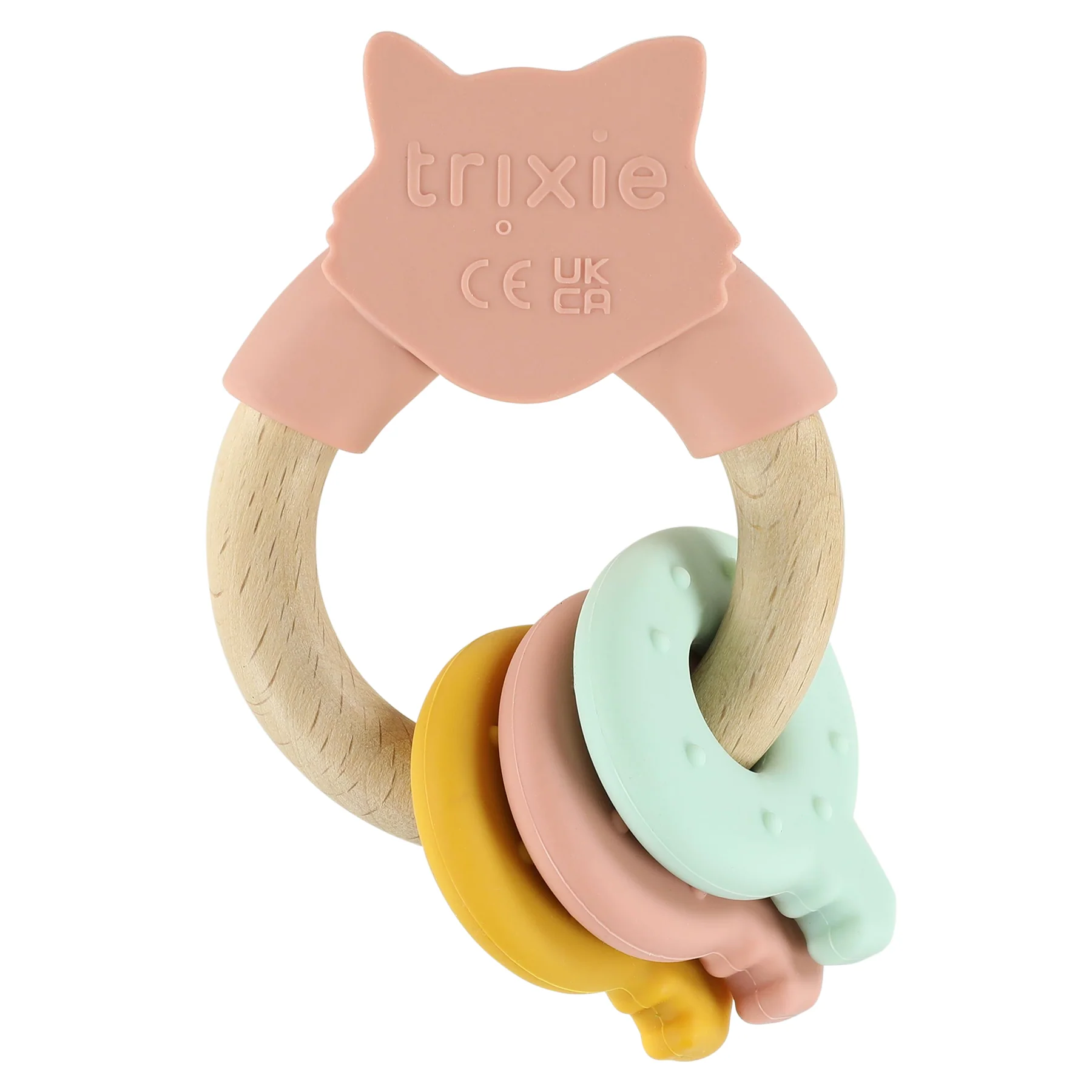 Wooden silione Activity ring mrs.cat