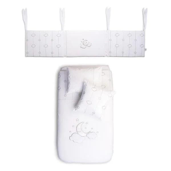 Funnababy Luna Chic White – Set 8-pjesësh për shtrat 60/70 cm