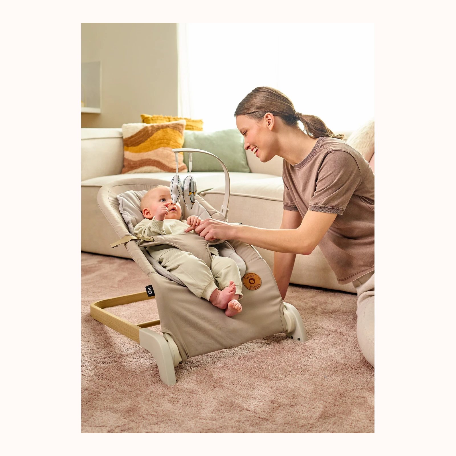 Lionelo Lilac Beige Sand – Rocker‑Recliner për fëmijë, pamja 2