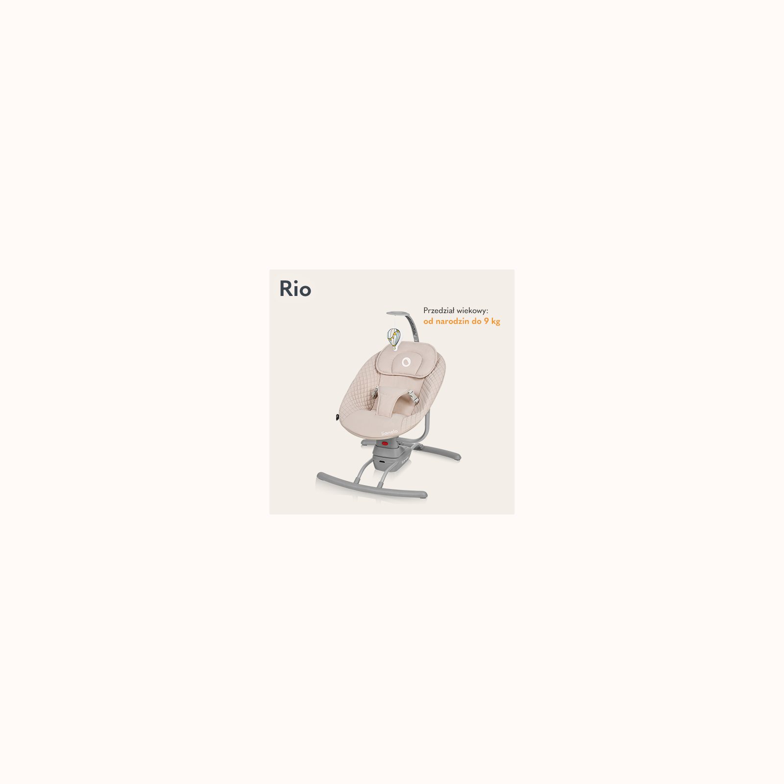 Lionelo Rio Beige Latte – Luhatëse elektrike për bebe, pamja 2
